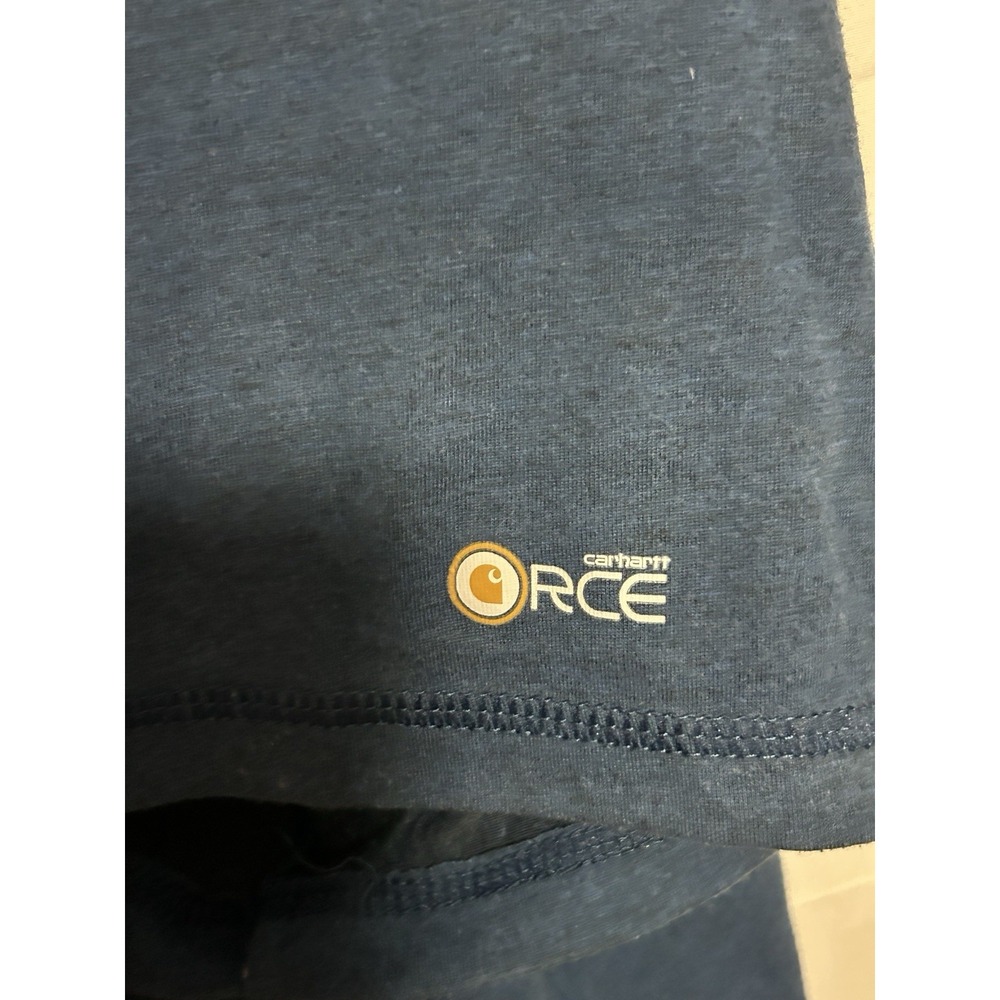 Carhartt Force T Shirt Mens 3XL Tall Blue Relaxed Fit Pocket Workwear - Picture 4 of 6